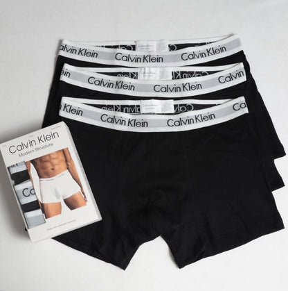 BB004-CLKLN ALL BLACK PACK OF 3 BOXER BRIEFS