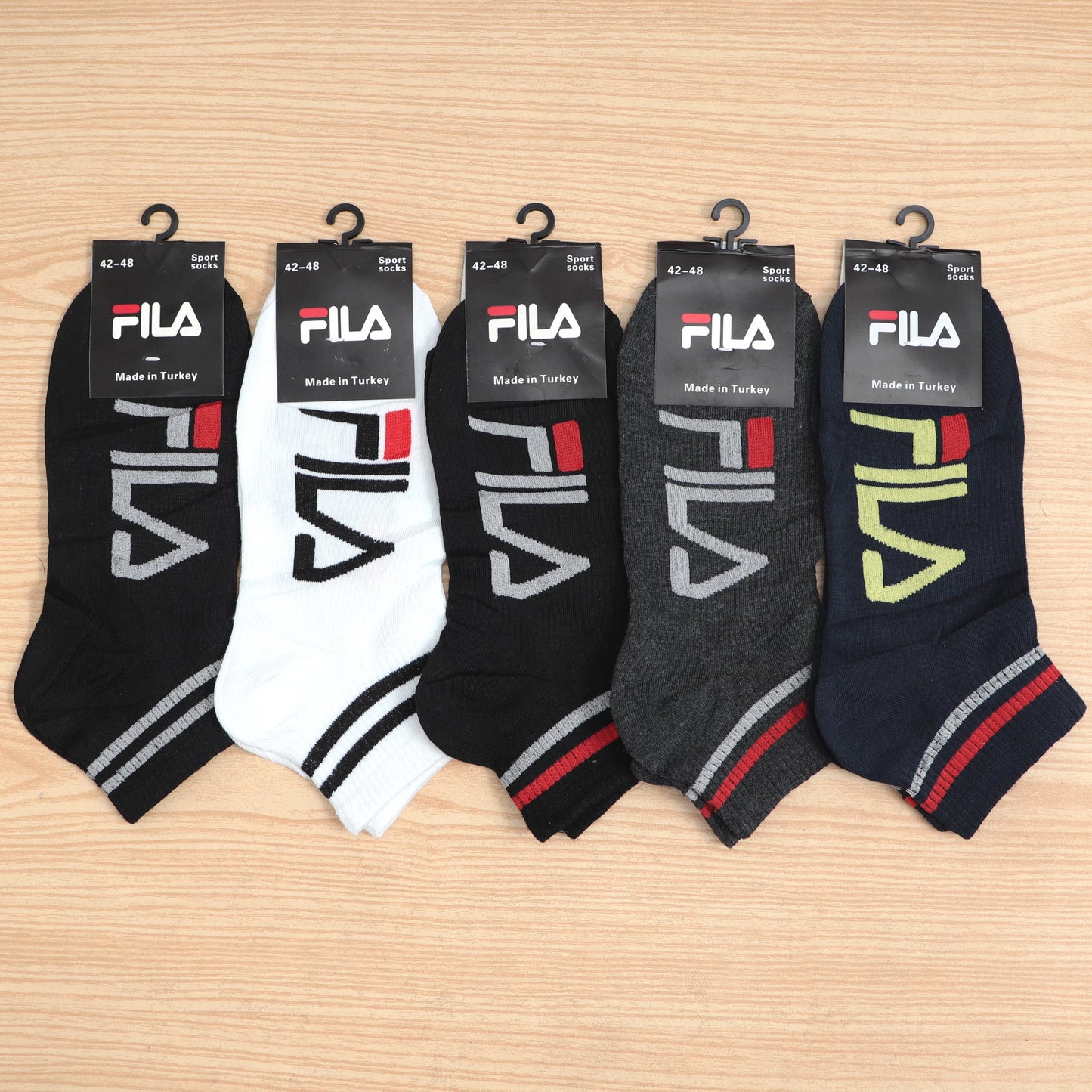 SKS034-FLA ANKLE STRIPE PACK OF 5 ANKLE SOCKS