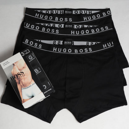 BB002-HGOBSS ALL BLACK PACK OF 3 BOXER BRIEFS