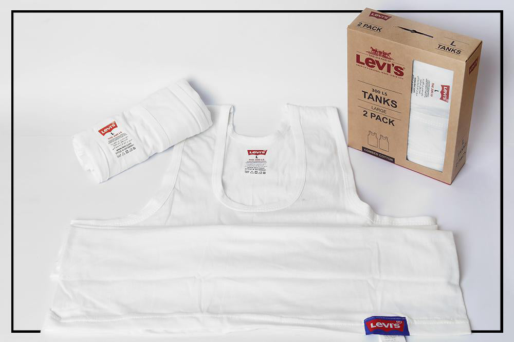 V03-LV'S PACK OF 2 COMBED COTTON STRETCH UNDERSHIRTS (VEST)