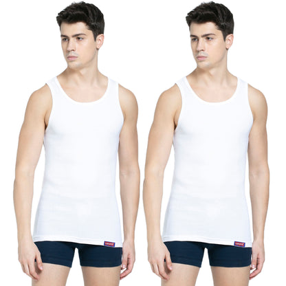 V03-LV'S PACK OF 2 COMBED COTTON STRETCH UNDERSHIRTS (VEST)